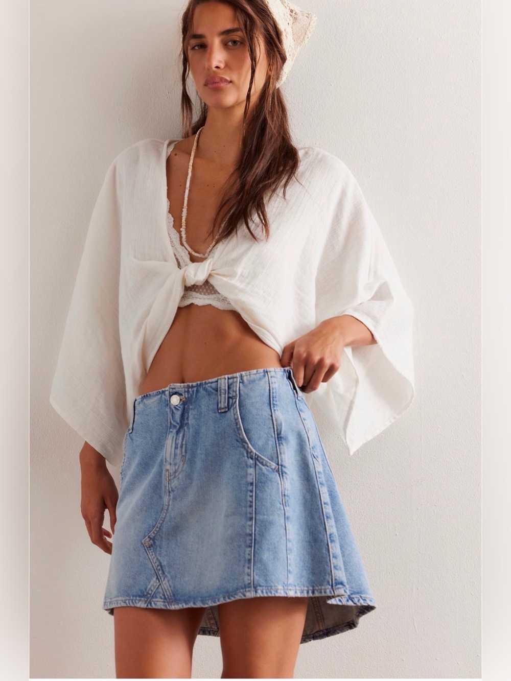 Free People We The Free Pencil Me In Denim Mini Skirt